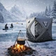 Палатка зимняя куб утепленная для зимней рыбалки 3 местная 210×210×210 палатка куб теплая быстрая сборка палатка рыболовная Серая - изображение 1