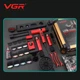 Набор VGR STEPLERSS RPO 4 IN 1 RED, машинка для стрижки, триммер, электробритва, фен - изображение 3
