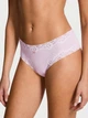 Женские трусики Victoria's Secret (555739132174) Cotton Shadow Stripe Lace-Waist Cheeky S бузковые - изображение 1