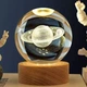 Декоративна 3D-нічник кришталева куля Сатурн для дітей з LED-підсвіткою 9321 - зображення 1