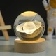 Декоративна 3D-нічник кришталева куля Сатурн для дітей з LED-підсвіткою 9321 - зображення 4