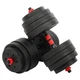 Гантели трансформер превращаются в штангу 3в1 SP-Sport TA-9455-40 40кг (2 грифа l-51см, блинчики, цемент, в комплекте удлинитель грифа l-40см, черный-красный) - изображение 5