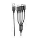 Кабель для зарядки USB Hoco X76 Super 4-in-1 для Lightning / Micro-USB /2Type-C , 1м, ток до 2A Black - изображение 1