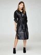 Жіноча сукня сорочка з екошкіри міді з поясом MODNA KAZKA MKSH2376/1 - 50/52, Чорний - зображення 2