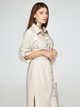 Женское платье рубашка из экокожи миди с поясом MODNA KAZKA MKSH2376/1 - 46/48, Бежевий - изображение 4