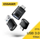 OTG адаптери 3 в 1 Type-C USB-A Micro USB Essager ES-OTG33 чорний - зображення 1