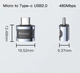 OTG адаптери 3 в 1 Type-C USB-A Micro USB Essager ES-OTG33 чорний - зображення 2