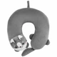 Подушка с ушками "кот-батон" дорожная ARDESTO Travel Grey Cat 30х30см полиуретановая пена мемори серая для путешествий - изображение 1