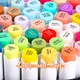 Маркери Caliart Спиртові Пензель Долото для скетчингу 121 Colors Alcohol Brush Markers Brush Chisel Оригінал - зображення 3