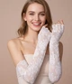 Довгі мітенки нарукавники з квітковим візерунком рукави знімні Honey Fashion Accessories XS/S/M білий (7-86) - зображення 1
