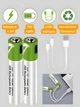 Акумуляторні батарейки акумулятори ааа мізинчикові 1.5 v з роз'ємом usb type c 500mAh 750mWh 2 штуки літій-іонний акумулятор перезарядний багаторазовий Smartoools - изображение 2