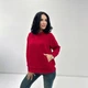 Однотонная женская кофта худи с капюшоном на флисе из трехнитки 42-44, Красный - изображение 2