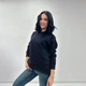 Однотонная женская кофта худи с капюшоном на флисе из трехнитки 42-44, Черный - изображение 3
