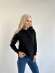 Однотонная женская кофта худи с капюшоном на флисе из трехнитки 42-44, Черный - изображение 4