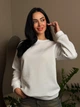Базовая теплая женская кофта свитшот на флисе свободного кроя 42-44, Белый - изображение 1