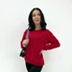 Базовая теплая женская кофта свитшот на флисе свободного кроя 42-44, Красный - изображение 6