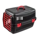 Переноска для кошек и собак до 12 кг Animall CNR-102B (48.5х32.5х32.5см) чёрная с красной пластиковой дверью - изображение 2