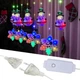 Новогодняя гирлянда-штора Снежинка и Снеговик 3х0.7 м 90LED Разноцветное светодиодное украшение на окно для праздничного интерьера с питанием 220В - изображение 1