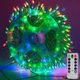 Гирлянда Роса фейерверк светодиодная 100 метров 2000 LED с пультом ДУ на зеленом проводе Разноцветная для праздничного декора и уличного освещения - изображение 1