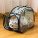 Сумка переноска для кота кошки котят собаки домашних животных до 8 кг прозрачная с ремешком на плечо кошачьи сумки для переноски котов кошек собак котенка серая 42x28x32 см (002156) - изображение 5