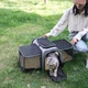 Cумка переноска для кота кошки маленькой собаки домашних животных до 8 кг с сетчатым расширением серая (002314) - изображение 6