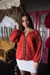 Блуза Etnoshop Льняна з ручною вишивкою 3XL Червона - зображення 1
