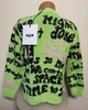 Свитер для девочки MSGM с контрастными графическими надписями 10–14 лет 152 см Салатовый с черным - изображение 3