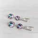 Сережки Hand Made з ніжними кристалами хамелеонами Swarovski кольору Vitrail Light - зображення 6