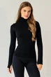 Жіноча водолазка в рубчик Giulia FLEX LONGSLEEVE POWER L/XL Black, еластичний лонгслів - зображення 2