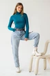 Жіноча водолазка в рубчик Giulia FLEX LONGSLEEVE POWER XXS/XS Blue-lyons, еластична водолазка з мікрофібри - зображення 5