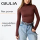 Женская водолазка в рубчик Giulia FLEX LONGSLEEVE POWER L/XL Brown-hot chocolate, эластичная водолазка из микрофибры - изображение 1