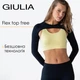 Жіночий безшовний спортивний топ Giulia FLEX TOP FREE XXS/XS Yellow-lemon grass, комфортний топ з мікрофібри - зображення 1