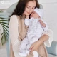 Вышитый костюм для крещения мальчика Мамине Сонечко 68 размер Монохром геометрия серебряная вышивка + мешочек для локона в подарок (вышиванка, брюки, шапка и пинетки), лен белый (арт.12116) - изображение 5