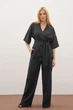 Кімоно жіноче oversize з натуральної тканини (віскоза та льон) Розмір XL-XXL (50-52) Чорний - зображення 1