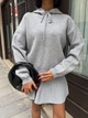 Женский костюм с кофтой и юбкой One size Серый (10224) - изображение 3