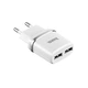 Зарядное устройство Hoco C12 2.4A с двумя USB для настенной зарядки с 1м кабелем Lightning Micro-USB черное-белое - изображение 1