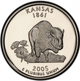 Монета 25 центів (квотер) США 2005 P BU "Штати і території - Канзас". Kansas State (quarter) - изображение 2