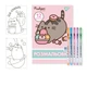 Раскраска с гелевыми ручками с глиттером 12 стр. А4 Pusheen YES - изображение 1