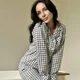Пижама (рубашка + штаны) женская теплая Фланель 2XL серо-белая клетка Harmony COSY CHFGW0409 - изображение 2