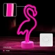 Настольный неоновый светильник "Фламинго" на подставке (на батарейках/USB) 11 x 24 х 8,5 см - изображение 5