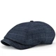 Кепка восьмиклинка хулиганка NewsBoy cap шерстяная в клетку VladAltex 61 Темно-синий 6329-26 - изображение 2