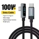 Кабель 100W Essager PD (20V / 5A) 90° Vertical L-Shape USB Type C Кабель для ігрових консолей, смартфонів та ноутбуків (EXCT1W-HC0G-P) 1 м Grey - зображення 2