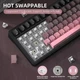Игровая механическая беспроводная клавиатура Attack Shark X85 Pink gradient, 75%, RGB, USB-C, hot-swap, White Jade Switch с регулятором громкости - изображение 6