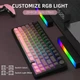 Игровая механическая беспроводная клавиатура Attack Shark X85 Pink gradient, 75%, RGB, USB-C, hot-swap, White Jade Switch с регулятором громкости - изображение 7