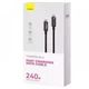 Кабель зарядки type c - type c 240w 3 метра Baseus Tungsten Gold Fast Charging (black) - изображение 1