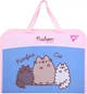 Папка-портфель YES Pusheen FC на молнии с тканевыми ручками (492317) (5056574451859) - изображение 1