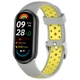 Перфорированный ремешок Vanfone для Xiaomi Mi Smart Band 8/9/10, серо-желтый (VANAX56008) - изображение 1