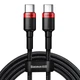 Кабель Baseus Cafule PD2.0 100W flash charging Type-C For Type-C cable (20V 5A)2m Red+Black (CATKLF-AL91) - изображение 1