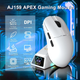 Ігрова бездротова мишка AJAZZ AJ159 Apex /Три режими підключення / 42000 DPI / сенсор PAW3950 / Док-станція з LED-дисплеєм / White - зображення 2