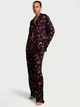 Піжама Сатинова (сорочка + штани) Victoria's Secret Signature Satin Long Pajama Set S Regular Чорний (27161560) - изображение 1
